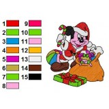 Mickey Mouse Santa Claus Gifts Embroidery Design
